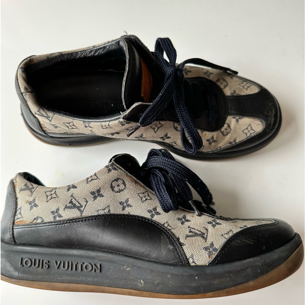 Louis Vuitton Sneakers, Vintage,  Leather Low Top Sneakers, Logo & Monogram.